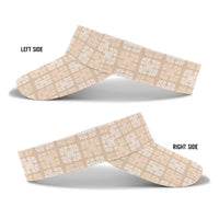 Beige Palaka Quilt Hawaii Sun Visor Cap Traditional Hawaii-plaid Pattern