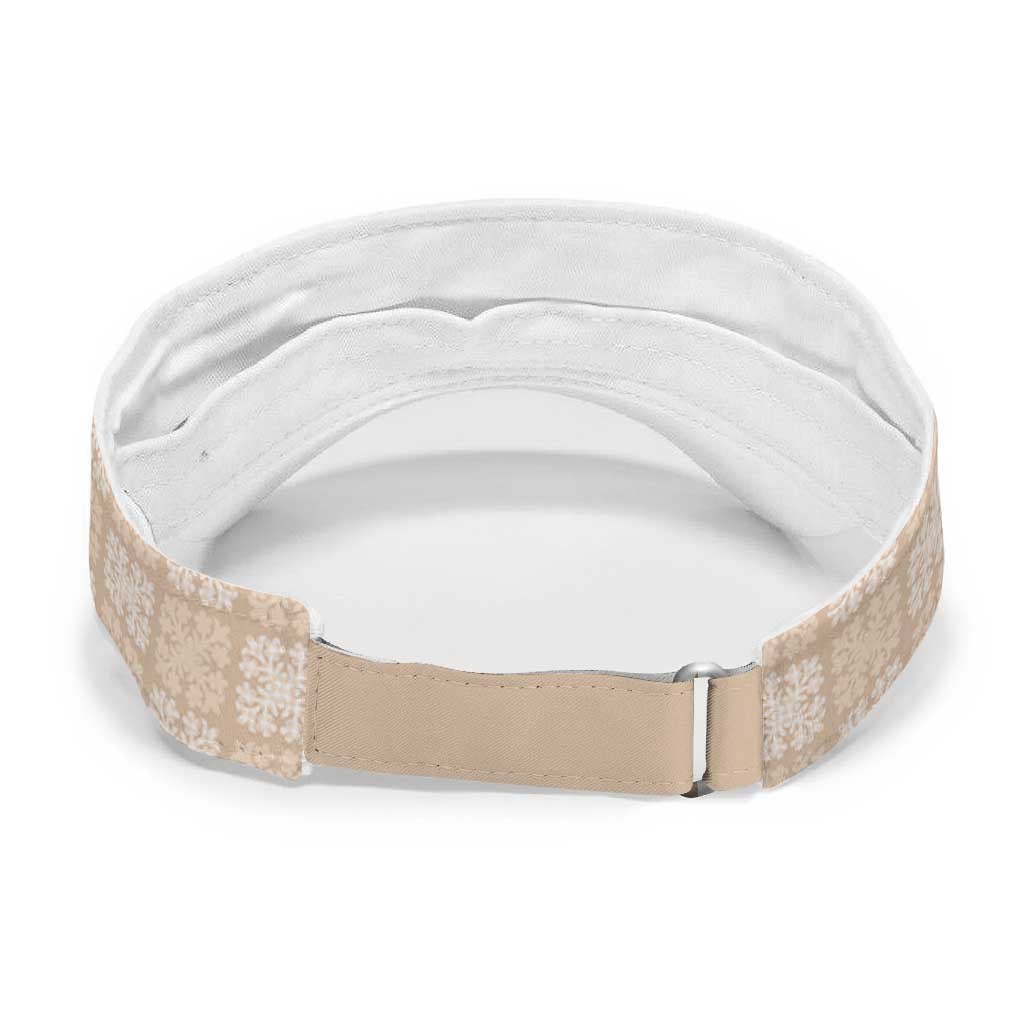 Beige Palaka Quilt Hawaii Sun Visor Cap Traditional Hawaii-plaid Pattern
