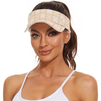 Beige Palaka Quilt Hawaii Sun Visor Cap Traditional Hawaii-plaid Pattern