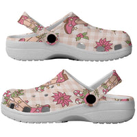 Beige Paniolo Palaka Hawaiian Cowgirl Christmas Clogs Shoes - Polynesian Pride