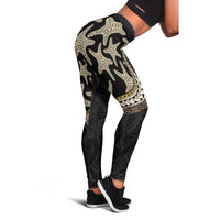 Beige Polynesian Starfish Unique Pattern Leggings LT01 - Polynesian Pride