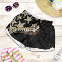 Beige Polynesian Starfish Unique Pattern Shorts for Women LT01 Beige - Polynesian Pride