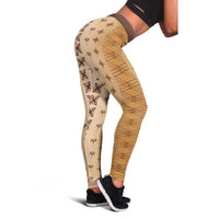 Beige Samoa Malu Tattoo Inspired Leggings LT05 - Polynesian Pride