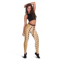 Beige Samoa Malu Tattoo Inspired Leggings LT05 - Polynesian Pride