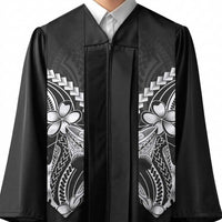 Black Aloha Hawaii Graduation Stole Polynesian Shark Tattoo With Plumeria LT14 - Polynesian Pride
