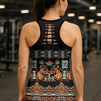 Black Batik Papua-inspired Pattern Hollow Tank Top LT9 - Polynesian Pride