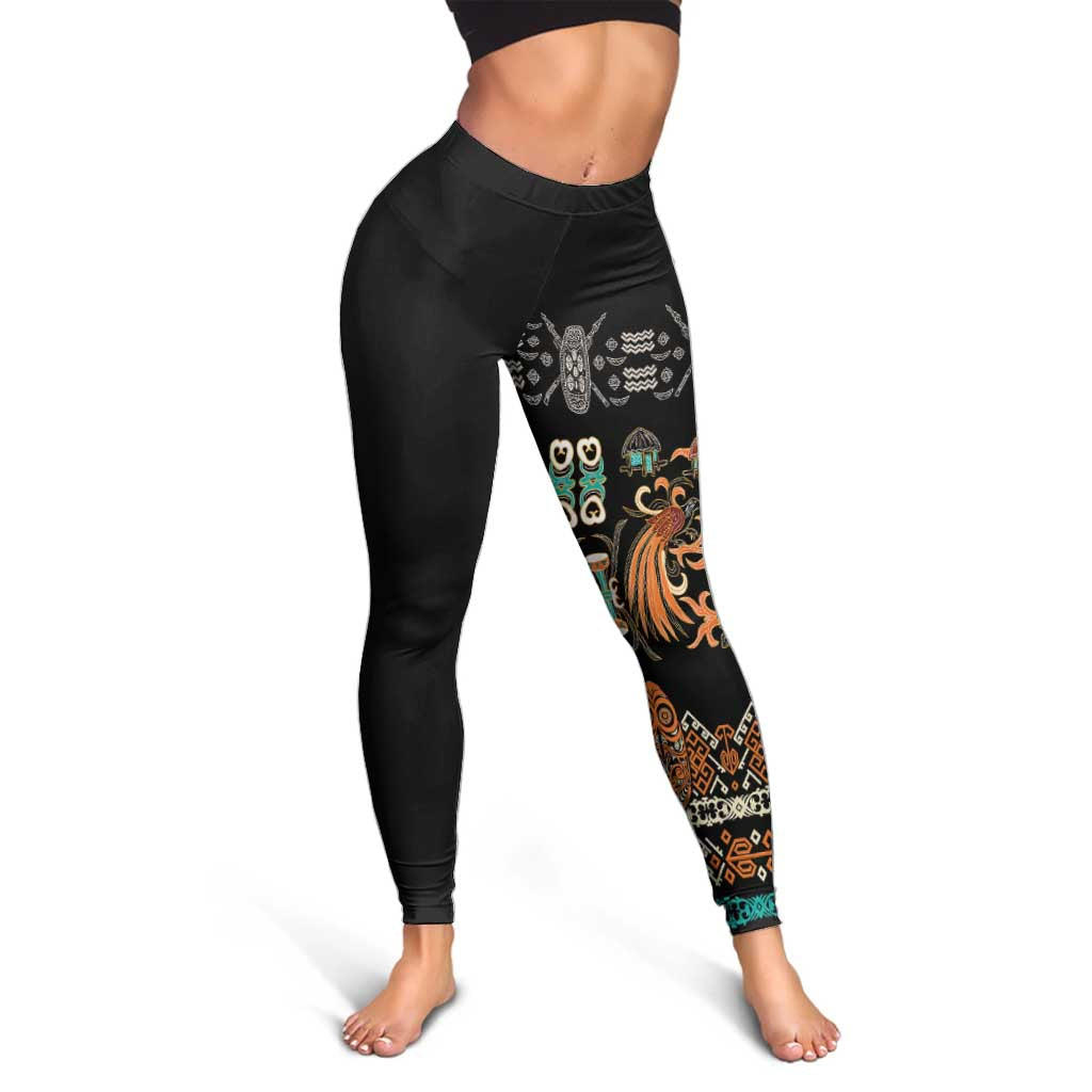 Black Batik Papua-inspired Pattern Leggings - Polynesian Pride