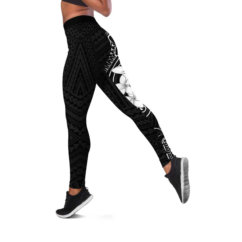 Black Hawaii Leggings Hammerhead Shark Tattoo Curve Polynesian - Polynesian Pride