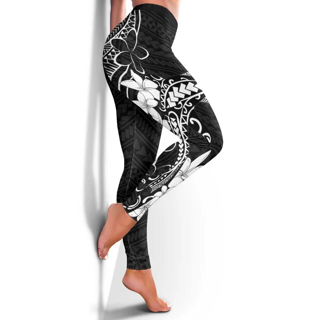 Black Hawaii Leggings Hammerhead Shark Tattoo Curve Polynesian - Polynesian Pride