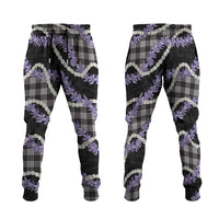 Black Hawaii Palaka Honohono Pikake Jogger Pants Hawaiian Orchid Lei Polynesian Pattern LT14 Black - Polynesian Pride