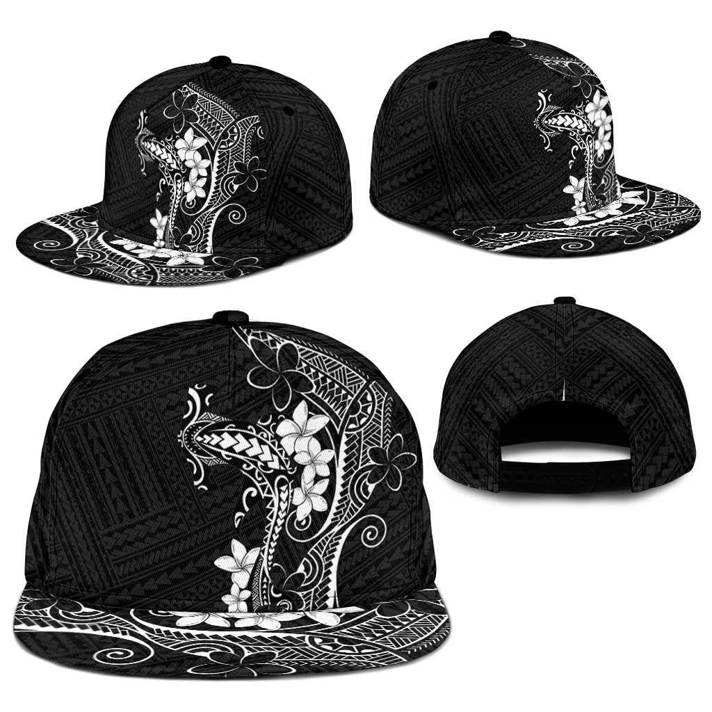 Black Hawaii Snapback Cap Hammerhead Shark Tattoo Curve Polynesian - Polynesian Pride