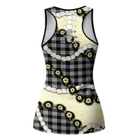 Black Palaka Hawaii Hollow Tank Top Kukui Nut Pikake Lei Hawaiian Tapa Pattern LT14 - Polynesian Pride