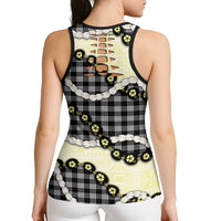 Black Palaka Hawaii Hollow Tank Top Kukui Nut Pikake Lei Hawaiian Tapa Pattern LT14 - Polynesian Pride
