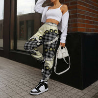 Black Palaka Hawaii Jogger Pants Kukui Nut Pikake Lei Hawaiian Tapa Pattern LT14 - Polynesian Pride