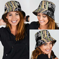 Black Palaka Hawaii Leis Bucket Hat Hawaiian-plaid Elegant Tropical Vibes - Polynesian Pride