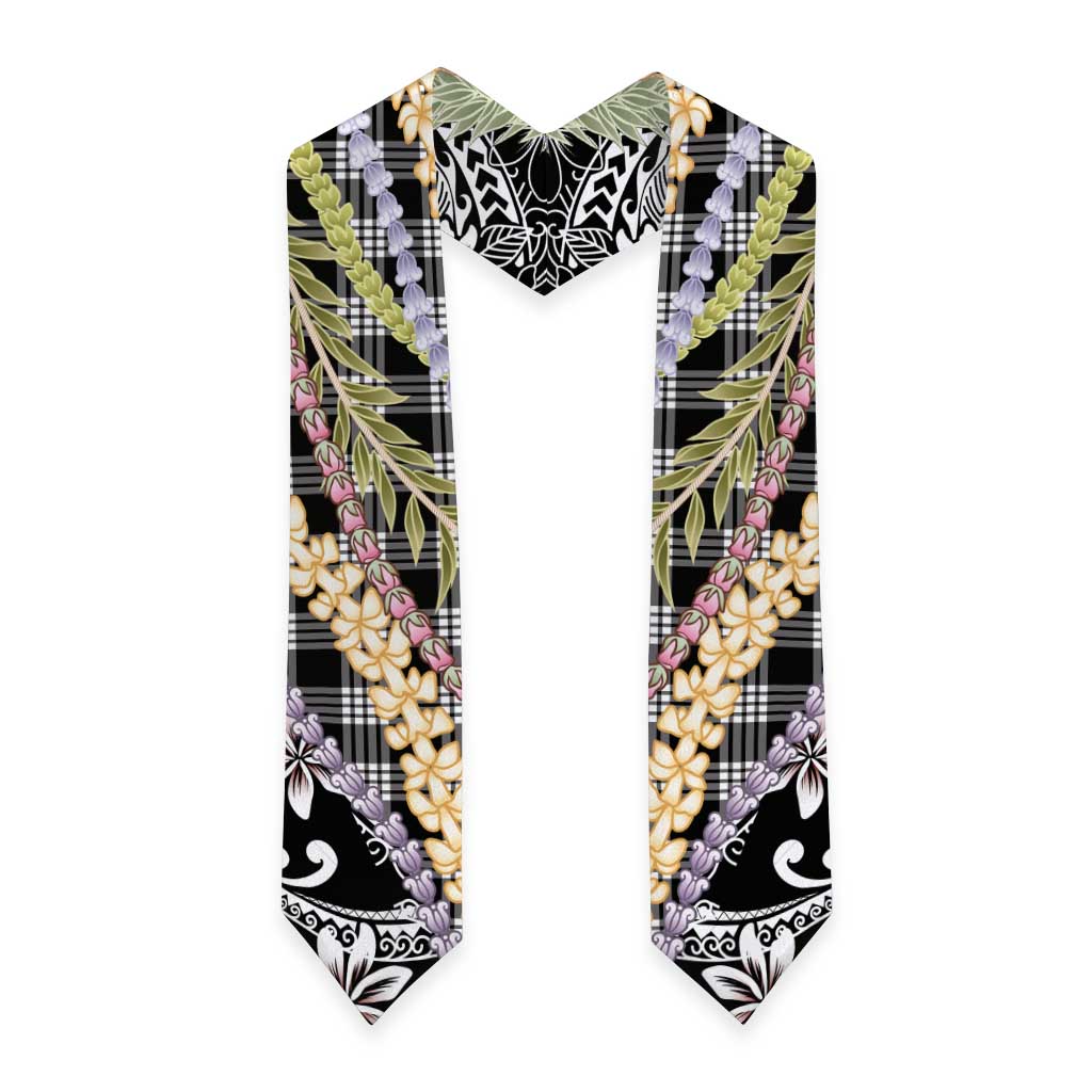 Black Palaka Hawaii Leis Graduation Stole Hawaiian-plaid Elegant Tropical Vibes LT14 - Polynesian Pride