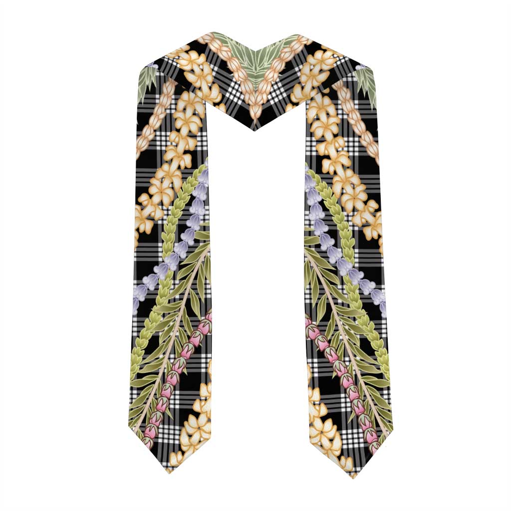 Black Palaka Hawaii Leis Graduation Stole Hawaiian-plaid Elegant Tropical Vibes LT14 - Polynesian Pride