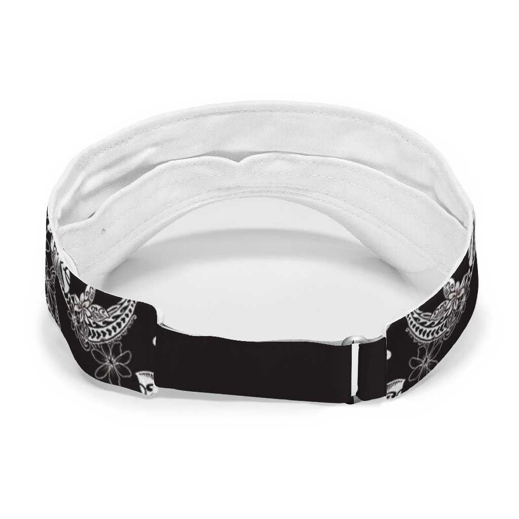 Black Palaka Hawaii Leis Sun Visor Cap Hawaiian-plaid Elegant Tropical Vibes LT14 - Polynesian Pride