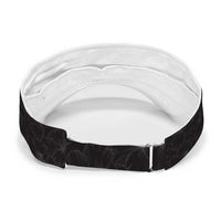 Black Polynesia Sun Visor Cap Plumeria With Hibiscus Pattern Tropical Vibes