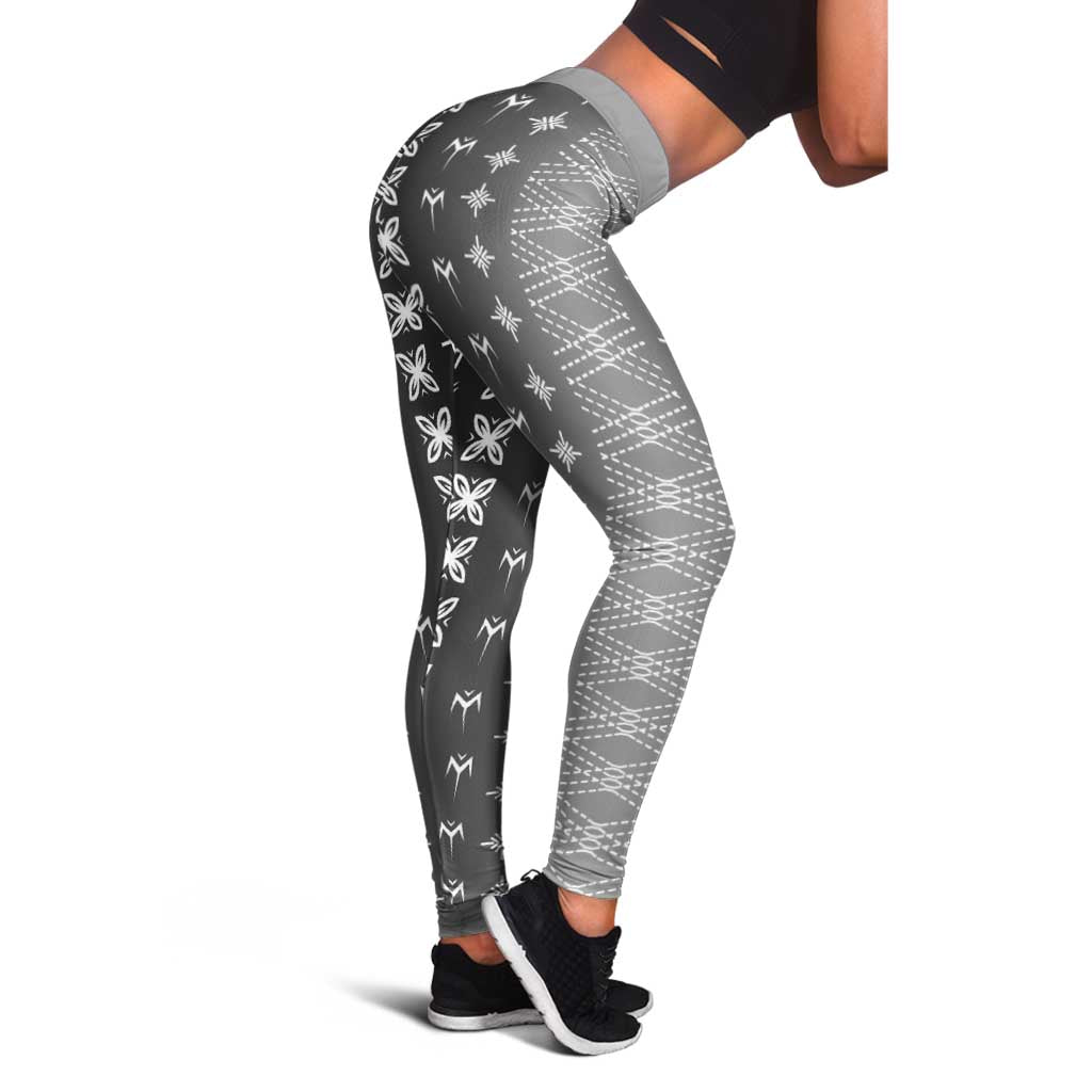 Black Samoa Malu Tattoo Inspired Leggings LT05 - Polynesian Pride
