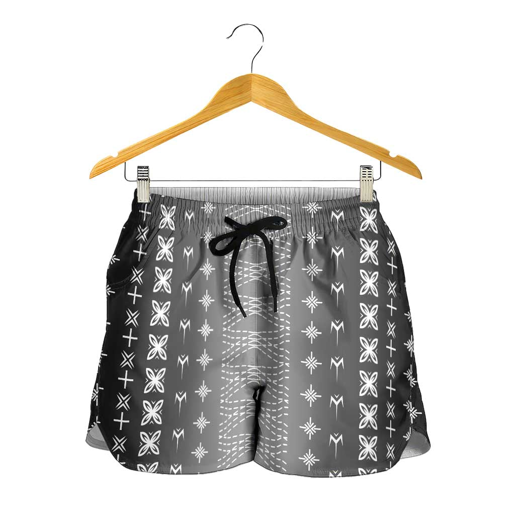 Black Samoa Malu Tattoo Inspired Shorts for Women LT05 - Polynesian Pride