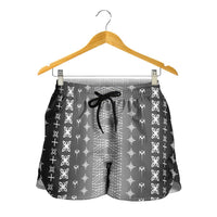 Black Samoa Malu Tattoo Inspired Shorts for Women LT05 - Polynesian Pride