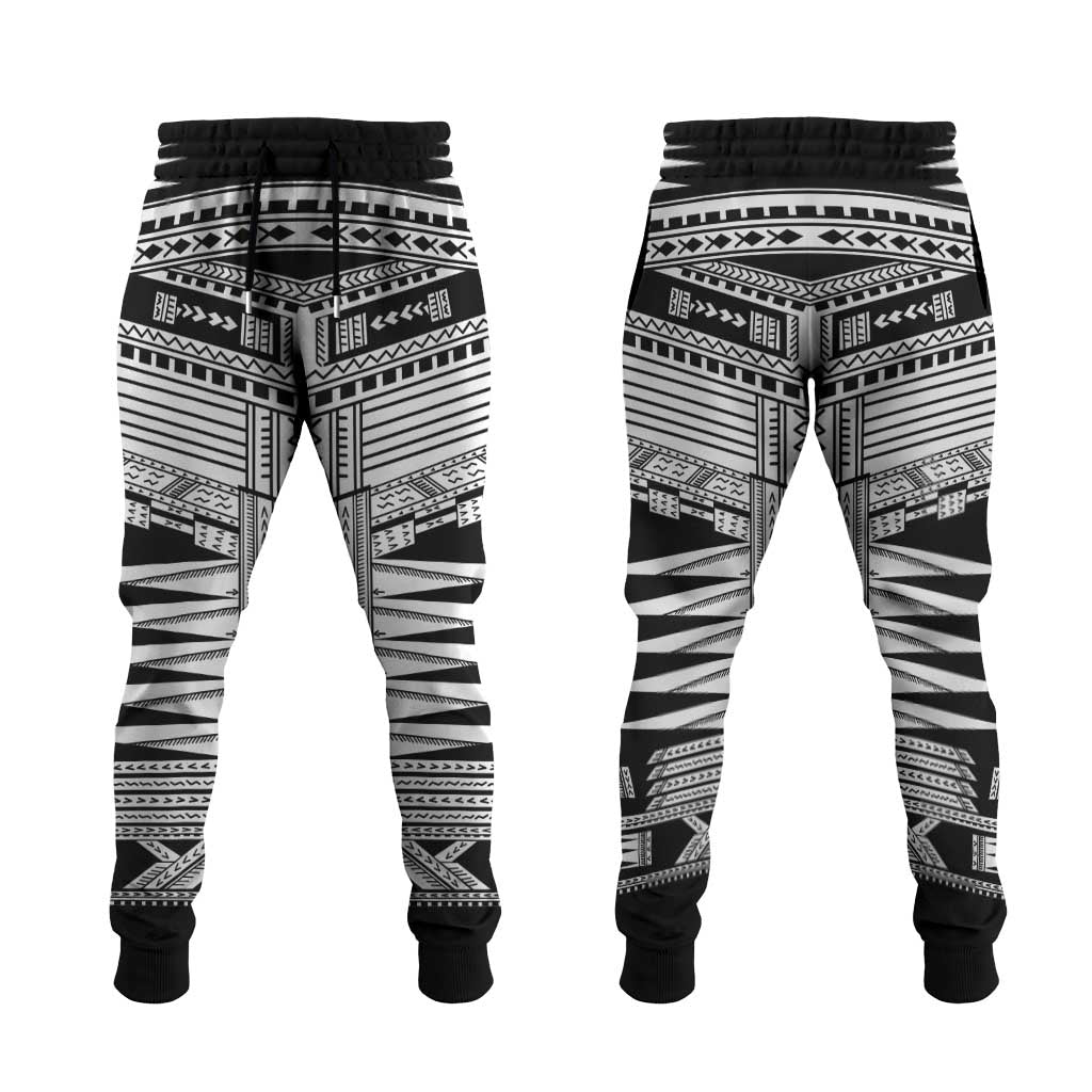 Black Samoa Pea Tattoo Inspired Jogger Pants LT05 Black - Polynesian Pride