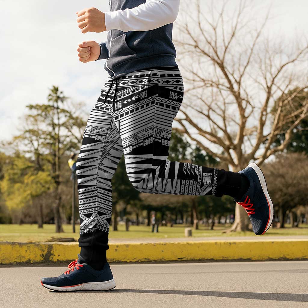 Black Samoa Pea Tattoo Inspired Jogger Pants LT05 - Polynesian Pride