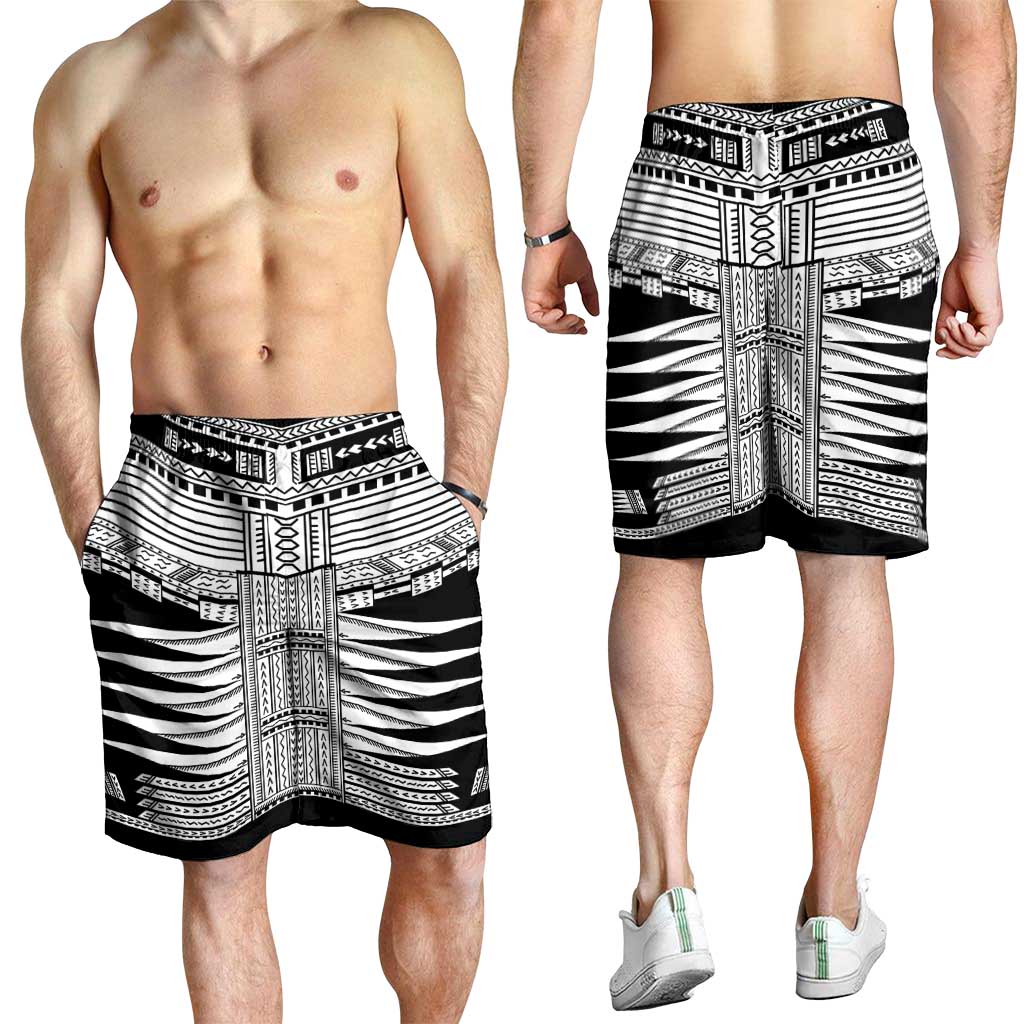 Black Samoa Pea Tattoo Inspired Shorts for Men LT05 - Polynesian Pride