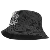 Black Samoa Tattoo Bucket Hat Plumeria Samoan Ocean Tatau Pattern - Polynesian Pride