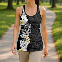 Black Samoa Tattoo Hollow Tank Top Plumeria Samoan Ocean Tatau Pattern LT14 - Polynesian Pride