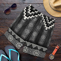 Black Taniko Aotearoa Shorts for Men Niho Taniwha Mix Poutama LT14 Black - Polynesian Pride