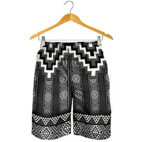 Black Taniko Aotearoa Shorts for Men Niho Taniwha Mix Poutama LT14 - Polynesian Pride