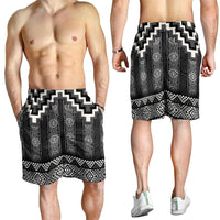 Black Taniko Aotearoa Shorts for Men Niho Taniwha Mix Poutama LT14 - Polynesian Pride