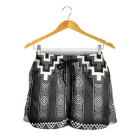 Black Taniko Aotearoa Shorts for Women Niho Taniwha Mix Poutama