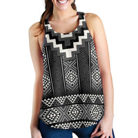 Black Taniko Aotearoa Women Racerback Tank Niho Taniwha Mix Poutama LT14