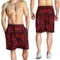 Black Tonga Kilisimasi Fiefia Shorts for Men Pacific Patchwork Xmas Vibes - Polynesian Pride