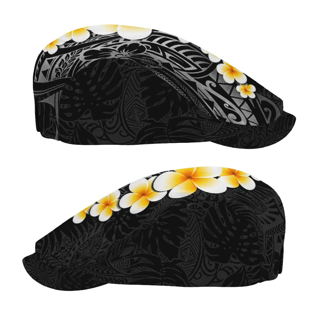 Black Tropical Plumeria With Galaxy Polynesian Art Jeff Hat - Polynesian Pride