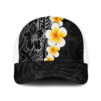 Black Tropical Plumeria With Galaxy Polynesian Art Mesh Trucker Cap - Polynesian Pride