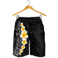 Black Tropical Plumeria With Galaxy Polynesian Art Shorts for Men LT14 - Polynesian Pride