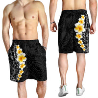Black Tropical Plumeria With Galaxy Polynesian Art Shorts for Men LT14 - Polynesian Pride