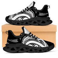 Black White New Zealand Puhoro Ta Moko Clunky Sneakers LT14 Black - Polynesian Pride