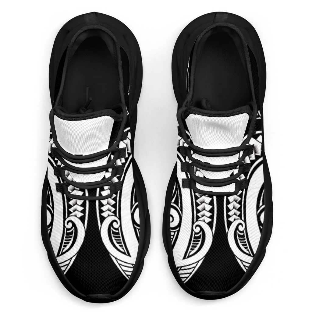 Black White New Zealand Puhoro Ta Moko Clunky Sneakers LT14 - Polynesian Pride