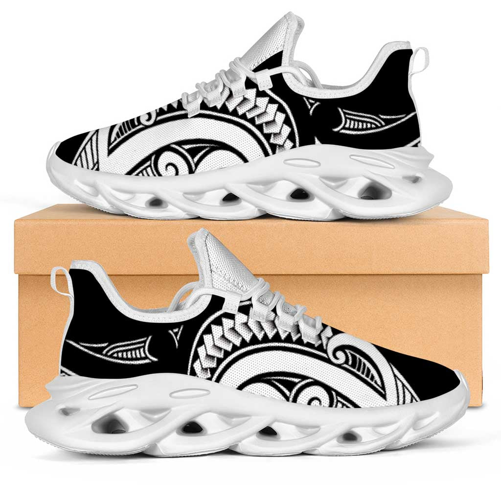 Black White New Zealand Puhoro Ta Moko Clunky Sneakers LT14 Black - Polynesian Pride