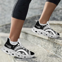 Black White New Zealand Puhoro Ta Moko Clunky Sneakers LT14 - Polynesian Pride