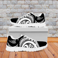 Black White New Zealand Puhoro Ta Moko Sneakers LT14 Black - Polynesian Pride