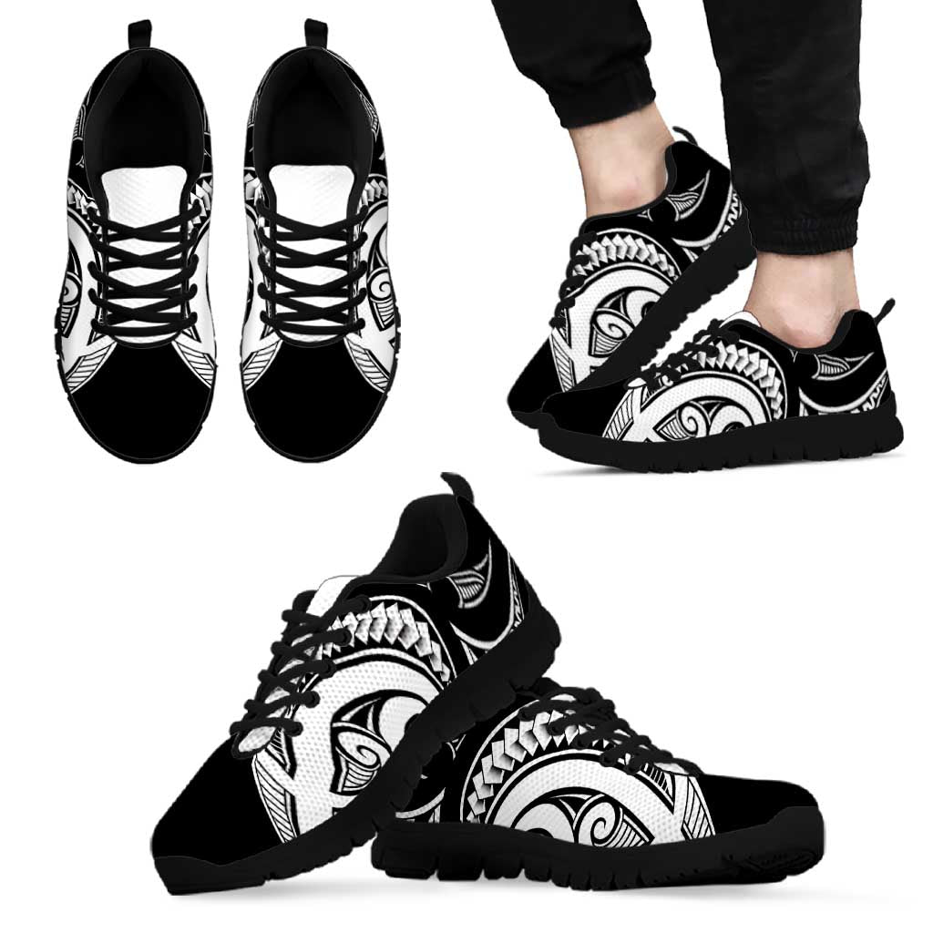 Black White New Zealand Puhoro Ta Moko Sneakers LT14 - Polynesian Pride