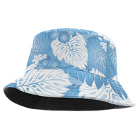 Blue Aloha Hawaii Bucket Hat Monstera Hibiscus Plumeria Seamless Vibes - Polynesian Pride