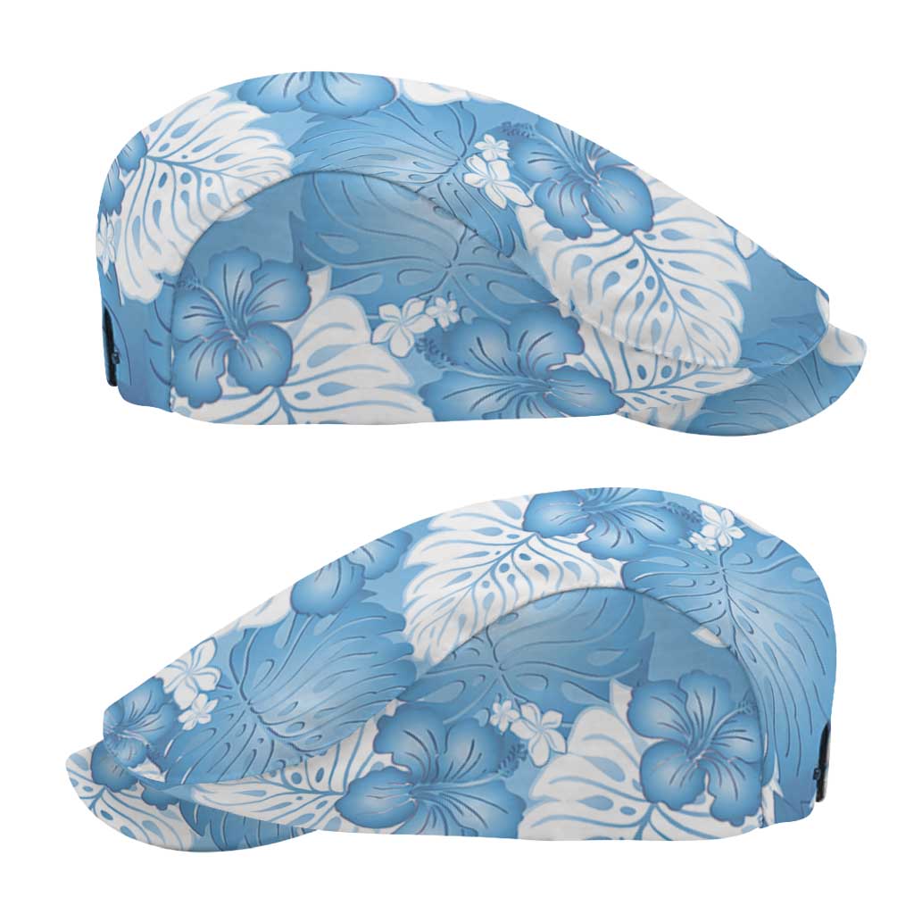 Blue Aloha Hawaii Jeff Hat Monstera Hibiscus Plumeria Seamless Vibes - Polynesian Pride