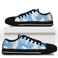 Blue Aloha Hawaii Low Top Shoes Monstera Hibiscus Plumeria Seamless Vibes - Polynesian Pride